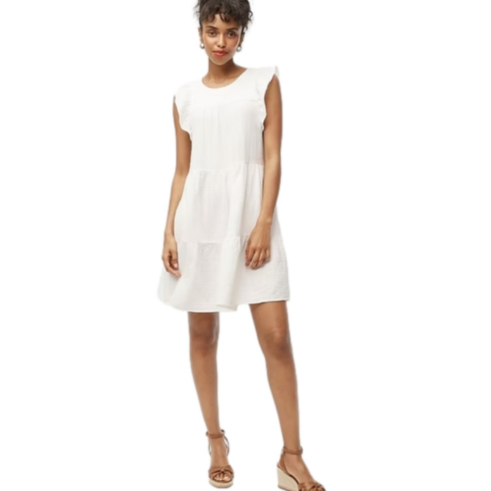 J Crew Factory Mini Gauze Dress BP628 NWT Sz 8 White
